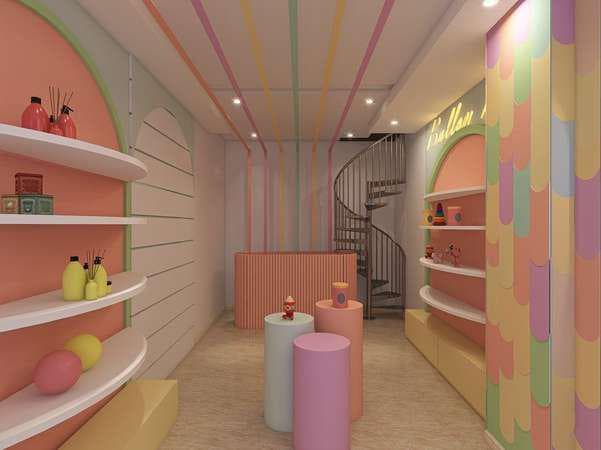 Modern boutique in pastel colours designed by DI ARTEMIA